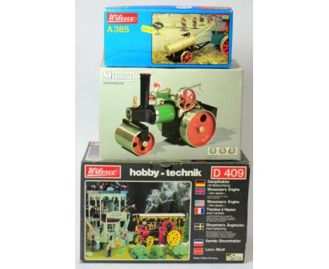 Wilesco D409 Live Steam Showmans Engine (E, appears never to have been fired, box G, with instructions) A385 Water cart (boxe