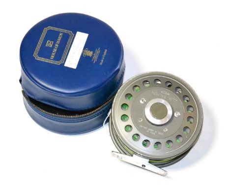 A Hardy 4inch Alloy 'J.L.H. Salmon' Fly Reel, numbered 223, with alloy foot, grey enamel finish, with line, in zip case      