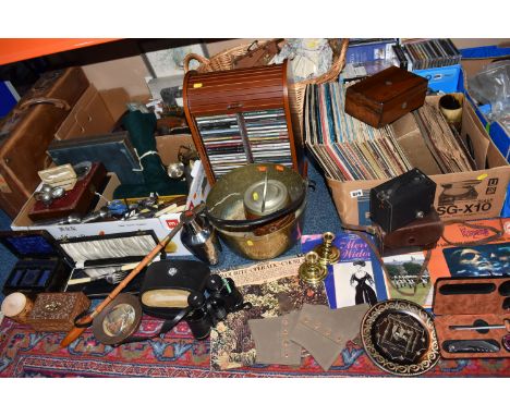 FOUR BOXES AND LOOSE MISCELLANEOUS ITEMS to include a box of assorted LPS to include mostly classical and orchestral titles, 