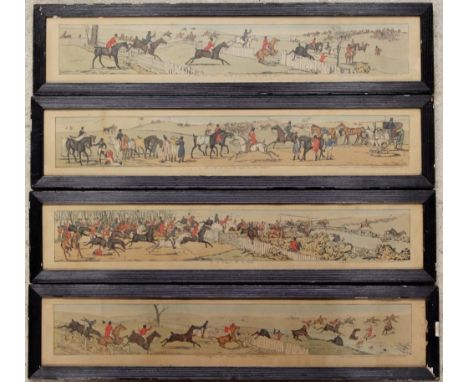 A set of 4 hunting prints, S & J Fuller, Temple of Fancy, 1822