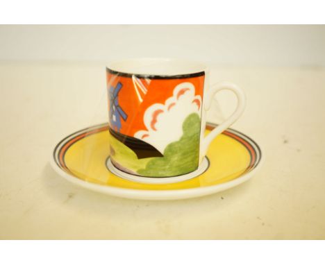 Wedgwood Clarice Cliff cup &amp; saucer windmill 