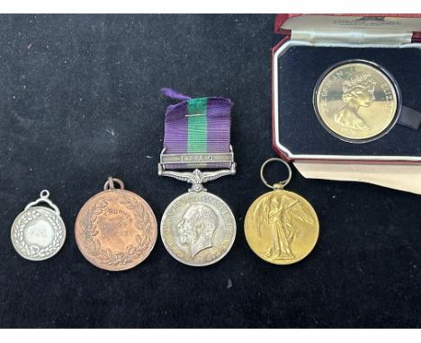 Great war medal 1914-1919 70931 PTE.S.TURNER L'POOL R., Iraq medal 79539 A.CPL.J.RIMMER MANCH.R, Manchester Second battalion 