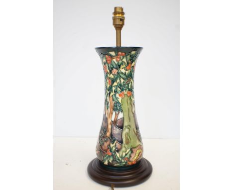 Moorcroft large lamp Holly hatch pattern 