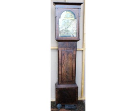 George III mahogany longcase clock, the dial signed Sam Harper.