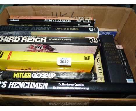 A box of books on Hitler, Third Reich, German Army, etc.