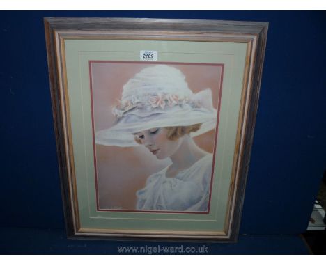 A framed Walter A. Elliot Print entitled Easter Bonnet, 19'' x 23''.