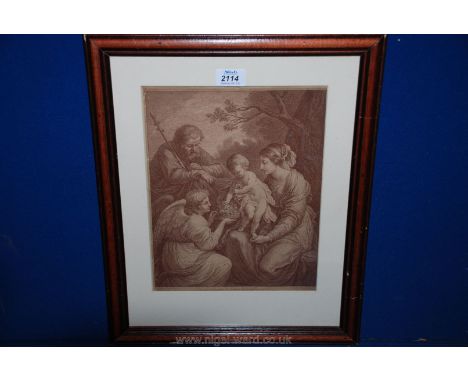 Angelica Kauffman: 18th c. Sanguine Italian print.