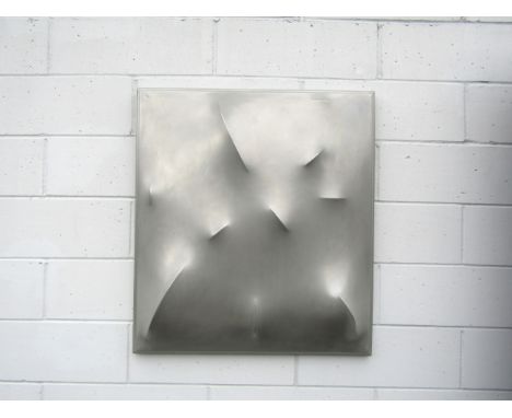 DON FOSTER (b.1933) A fibre glass panel with relief moulding, 'Daddy Working At It, A-66/No.1', labelled verso, 1966. 95cm x 