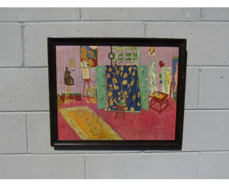 Two framed art prints after Henri Matisse, larger one with vintage Doncaster Arts Council labels to reverse, image sizes 48cm
