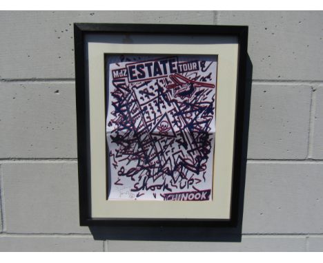 A James Cauty and Jamie Reid, framed limited edition poster print "MDZ Estate tour" signed lower left by both artists (Jimmy 