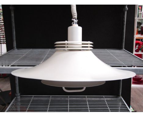 A Danish five tiered white ceiling light in the Poulsen style. 46cm diameter 