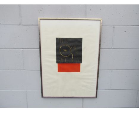 ALISTAIR GRANT (1925-1997) A framed and glazed limited edition etching in colours titled 'Totem X'. Pencil signed and No.2/50