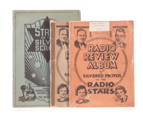 Trade Cards, Radio and Screen Stars,  Radio Review Album of Silvered Photos of Radio Stars x 2  (both complete one gd the oth