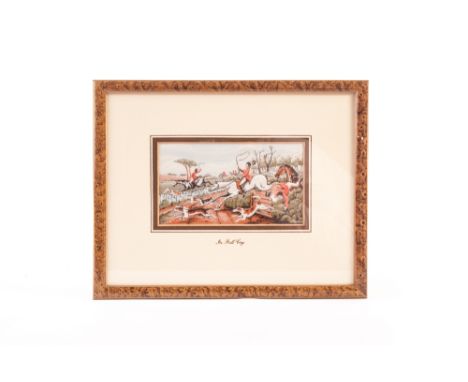 Horseracing, a pair of 20th Century woven pictures depicting Hunting Scenes, also in the lot a set of horse prints and others