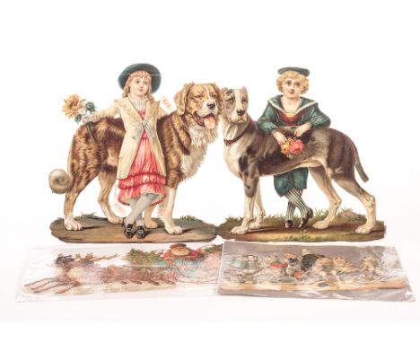 Ephemera, Scraps a fine collection of larger vintage examples inc, a selection of Christmas themed , children and dogs, horse
