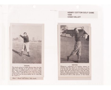 Trade cards, Golf, Chad Valley, Henry Cotton Golf Game (11 cards) (vg)