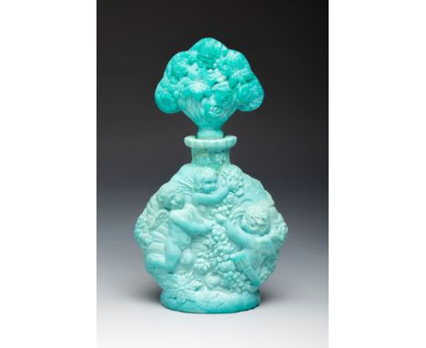 HEINRICH HOFFMANN &amp; HENRY G. SCHLEVOGT(Czech Republic, 1875-1939 / 1904-1984); Bohemia, circa 1935.Perfumery box.Turquois