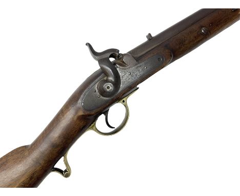 19th century Tower Armoury .650 calibre percussion cap carbine, the walnut full stock with profusely marked 51cm barrel and s