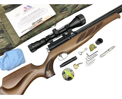 Air Arms Model S410F Classic .177 multi-shot compressed air rifle with bolt action, underside pressure gauge, chequered pisto
