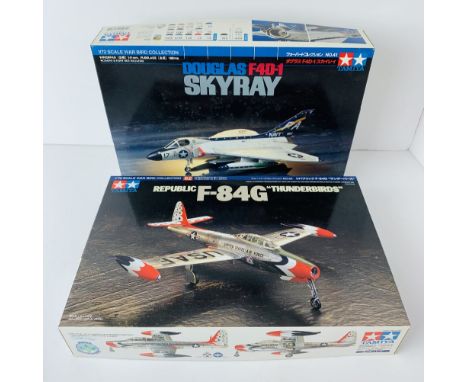 2x Tamiya 1:72 Scale Warbird Collection Model Kits F-84-G Thunderbirds &amp; F4D-1 Skyray - Both Boxed