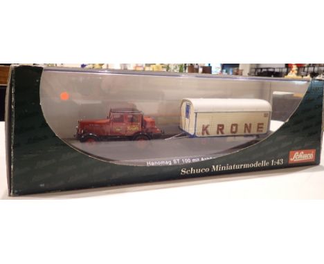 Schuco 1/43 Hanomag St 100 Mit Anhanger Mack Circus Krone tractor unit and trailer 