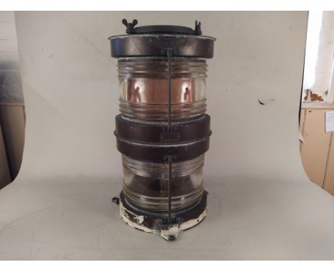 A double masthead copper ships lamp 'Meteorite C37628'