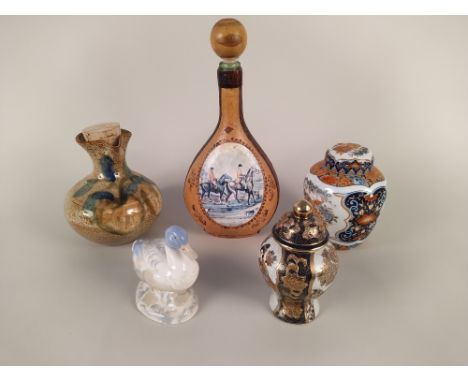 A mixed selection of ceramics etc including Chinese ginger jars, Doulton teapot etc