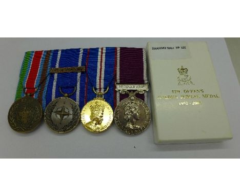 A group of four post-war medals;- Adjutant General's Corps(Special Protection Service), 25003042 S.Sjt. R.P. Lee, AGC(SPS), U