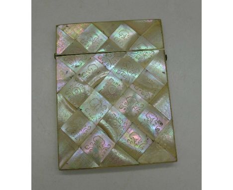 A mother of pearl card case
