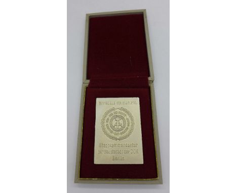 A National Peoples Army State Commanders Office of Workers Army in Germany medallion, issued to guests or visitors to G.D.R.,