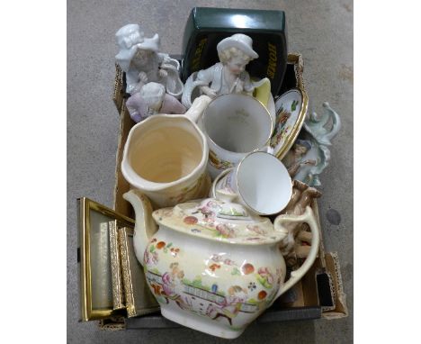 Continental figures, a teapot, etc.