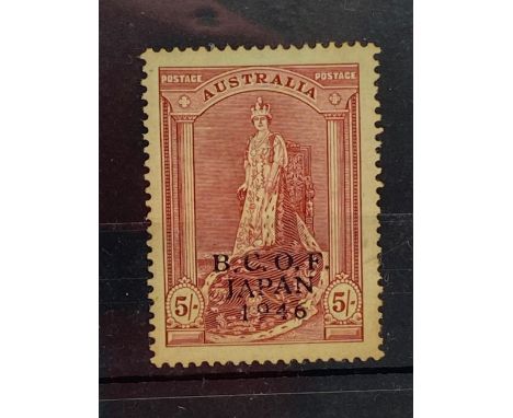 AUSTRALIA/BCOF SG J7a (1947) 5sh mint some light tone Cat £130
