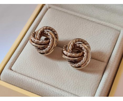 A pair of large Celtic knot 9ct earrings 4.1g