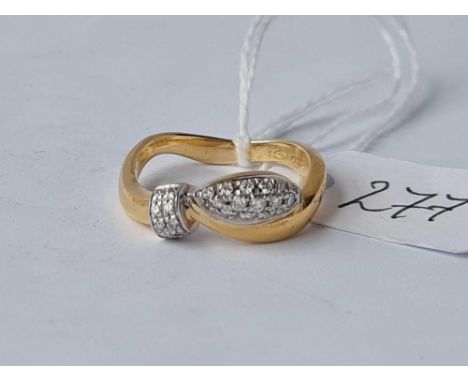 A diamond sash style ring in 18ct gold size L 4.5g inc