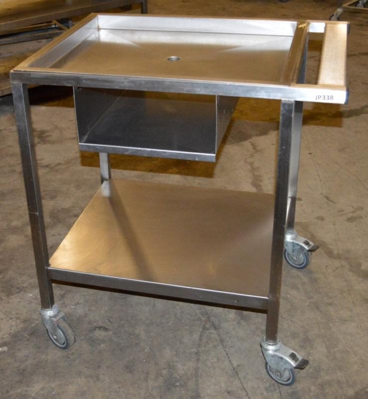 1 x Stainless Steel Drip Trolley With Removable Shaped Tray, Central