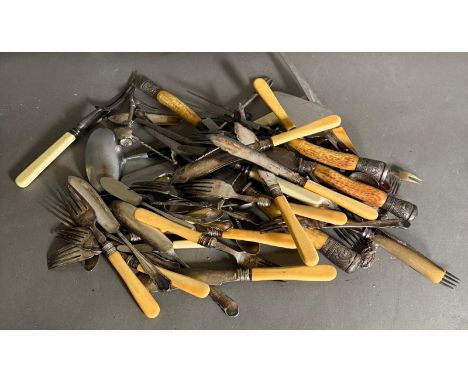 A quantity of silver plate and white metal flatware various styles 