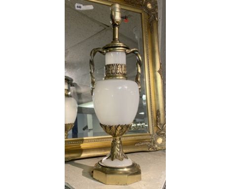 VASELINE GLASS &amp; BRASS LAMP 547CMS (H) APPROX 