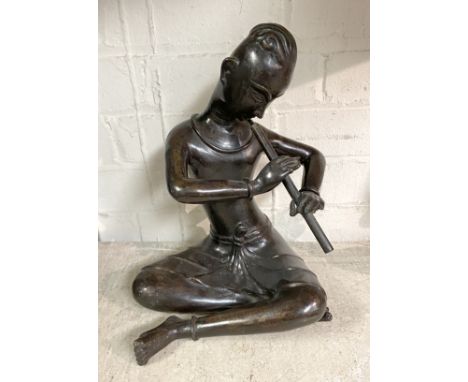 BRONZE FIGURAL PIPER - 31 CMS (H) APPROX