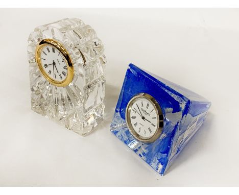 2 CRYSTAL CLOCKS CAITHNESS &amp; BOHEMIA