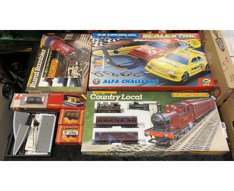 HORNBY RURAL RAMBLER BOXED RAILWAYANA SET, LOOSE HORNBY SCALE MODEL SCALEXTRIC ALFA CHALLENGE ETC