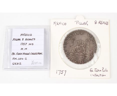 A Mexico eight reales or Pillar dollar, Mexico City Mint. Provenance: ex-John Poole Collection.Buyer’s Premium 29.4% (includi