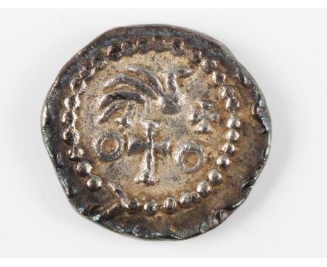 An early Anglo-Saxon period sceatta, primary phase, series B, obverse with diademed bust right, reverse with bird on cross, A