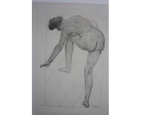 Augustus Edwin John (1878 - 1961)- A framed and glazed lithograph, signed in plate, nude study. H.44 W.36 cm.