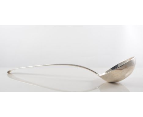 White metal "Old English" design soup ladle, monogrammed, 36cm long, 5.5oz.
