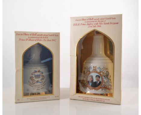 Collection of five Bells Scotch Whisky, Commemorative Bells, original boxes.