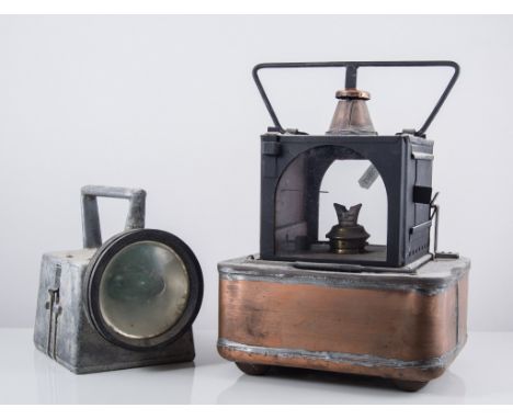 RAILWAY INTEREST: Three BR headlamps, LNER interior lamp;  BR battery lamp and BR interior lamp, (6).