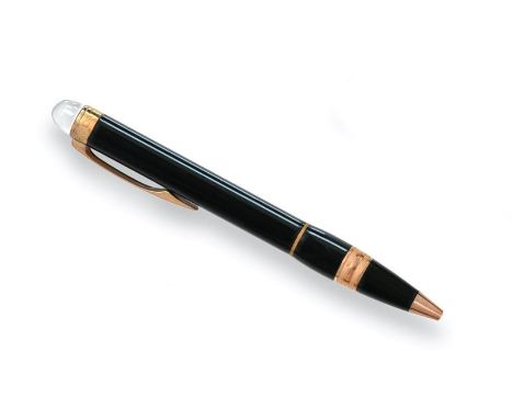 A Montblanc Starwalker Roller-Pen, Numbered MBNC40HPO, the black resin body with gilt mounts, the resin finial enclosing the 