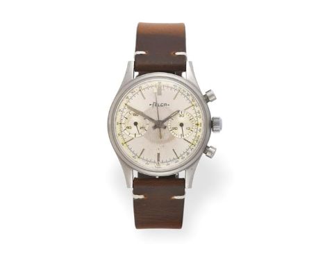 A Stainless Steel Chronograph Wristwatch, signed Felca, circa 1960, (calibre Landeron 248) lever movement, silvered dial with