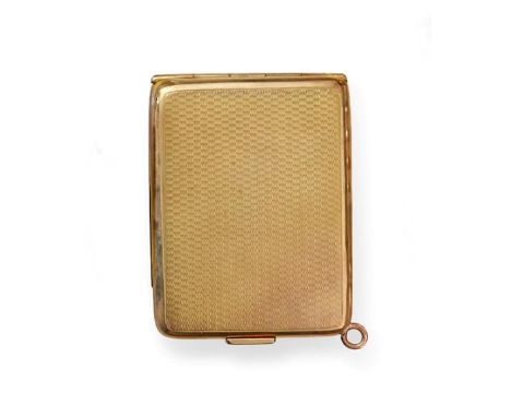 A George VI Gold Match-Box Holder, by William Neale and Son Ltd., Birmingham, 1949, 9ct, oblong and with suspension ring, ove