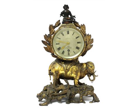 A French ormolu mantel clock, late 19th century, single train movement marked 'CHVCN 38150 MADE IN FRANCE', the dial marked '